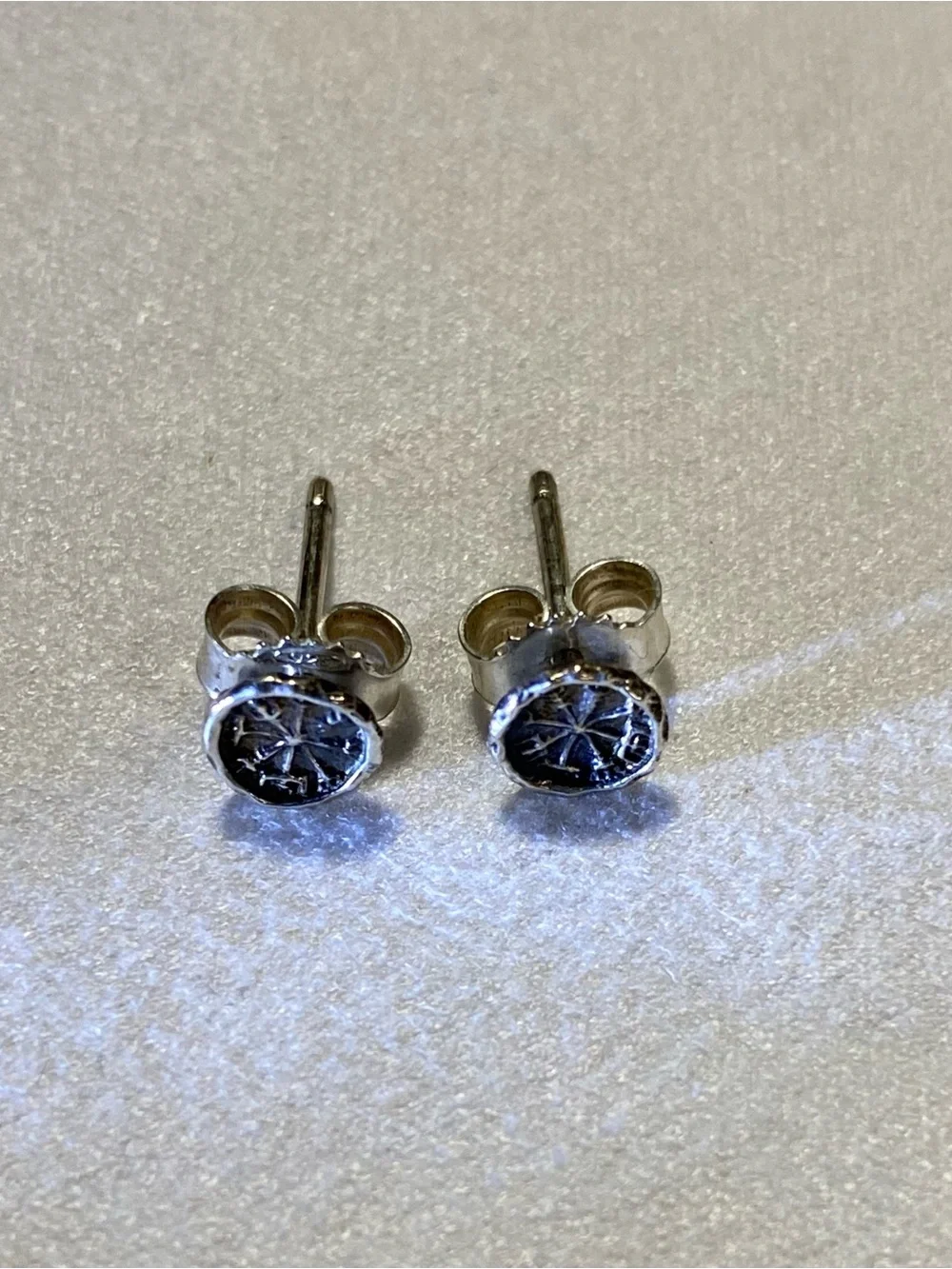 925 Sterling Silver Helm Of Awe Viking Stud Earrings